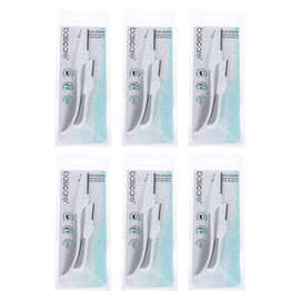 Basicare Eyebrow Razor 2 Pack Bundle of 6 Stainless Steel Precision Grooming