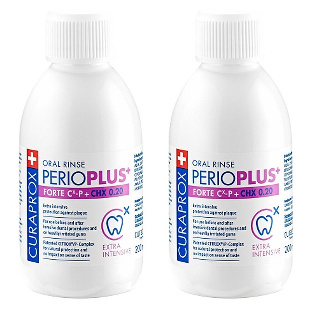 Curaprox Perio Plus Forte Mouthwash Chlorhex 0.2% 200ml Pack of 2