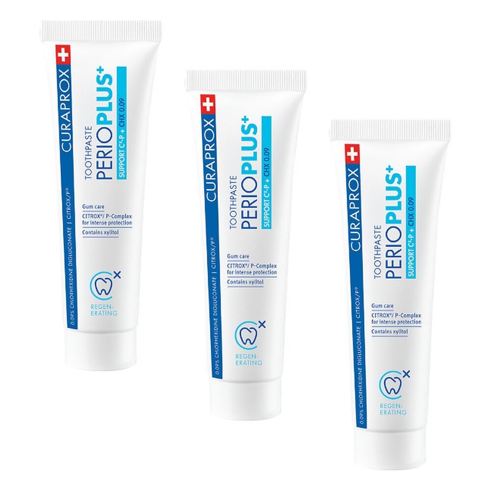 Curaprox Perio Plus Toothpaste Chlorhex .09% 75mL Pack of 3