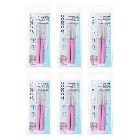 Basicare Duo Earwax Remover Tool Bundle of 6 Spiral Scoop Tip Cleaner Brush