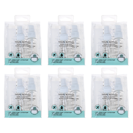 Safe Home Care Travel Bottles Bundle of 6 Refillable Set with Pumps Labels
