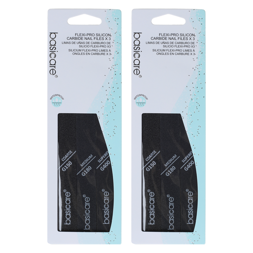 Basicare Flexi Pro Silicon Carbide Nail File 3pcs Coarse Medium Superfine x 2