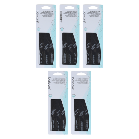 Basicare Flexi Pro Silicon Carbide Nail File 3pc Pack Bundle of 5