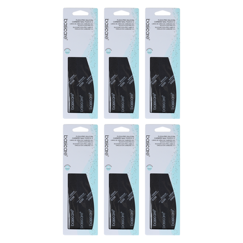 Basicare Flexi Pro Silicon Carbide Nail File 3pc Set Bundle of 6