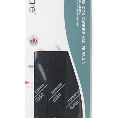 Basicare Flexi Pro Silicon Carbide Nail File 3pcs Coarse Medium Superfine
