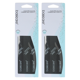 Basicare Flexi Pro Silicon Carbide Nail File Black 3pcs Medium Superfine x 2