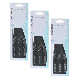 Basicare Flexi Pro Silicon Carbide Nail File Black Bundle of 3 Medium Superfine