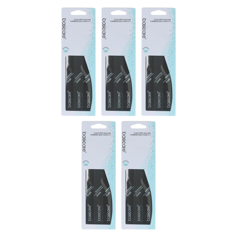 Basicare Flexi Pro Silicon Carbide Nail File Black 3pcs Bundle of 5