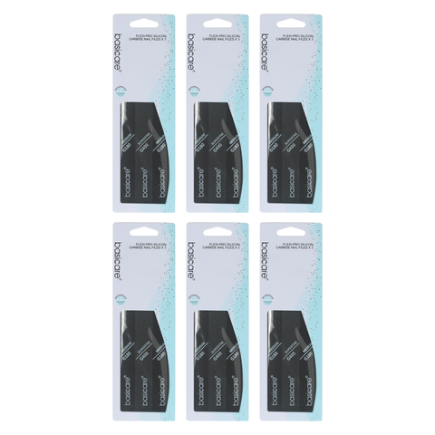 Basicare Flexi Pro Silicon Carbide Nail File Black 3pcs Bundle of 6