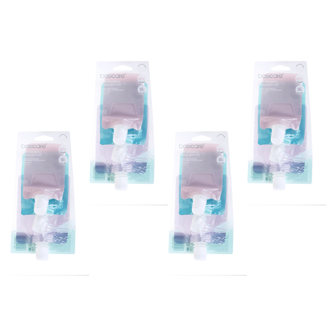 Basicare Flexi Reusable Travel Bottles Bundle of 4 30ml 50ml 80ml