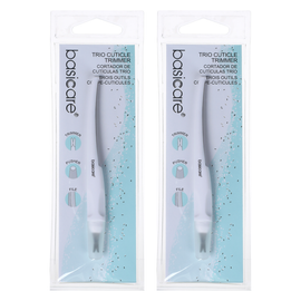 Basicare Multi Functional Cuticle Trimmer 3 in 1 Pusher File 2 Pack