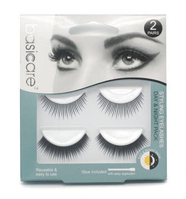 Basicare Styling Eyelashes Day and Night 2 Pairs Reusable Lashes with Glue