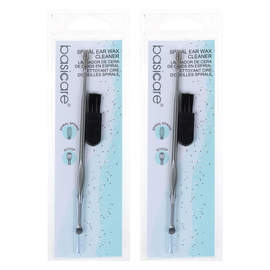 Basicare Rust Resistant Spiral Ear Wax Cleaner Reusable Pack of 2