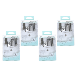 Basicare 5 Piece Manicure Set Bundle of 4 with Travel Pouch