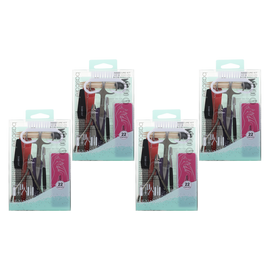 Basicare 22 Piece Manicure Set 4 Pack Professional Nail Care Grooming Kit