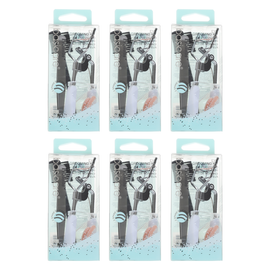 Basicare Eye Grooming Kit Bundle of 6 Eyelash Curler Tweezers Brush Comb