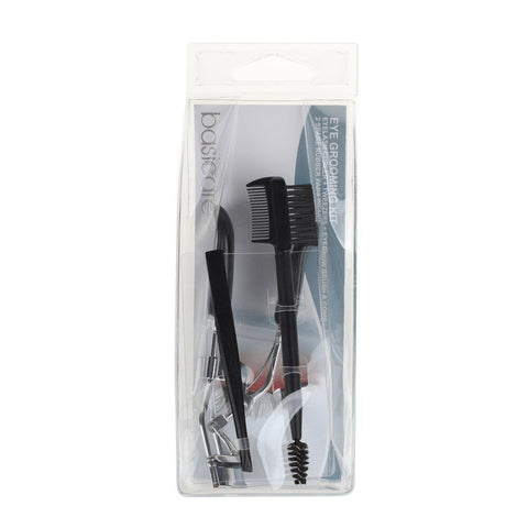 Basicare Eye Grooming Kit with Eyelash Curler Tweezers Eyebrow Brush Comb