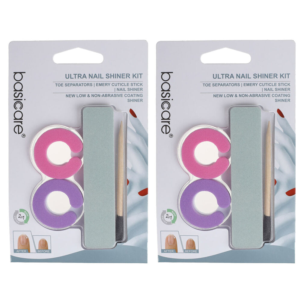 Basicare Ultra Nail Shiner Polish and Buff Kit 2 Pack Natural Healthy Shine