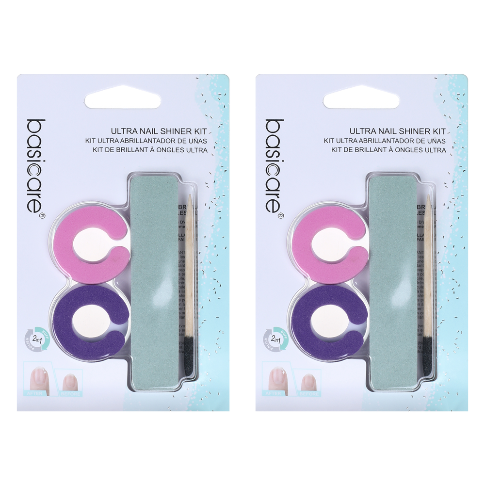 Basicare Ultra Nail Shiner Polish and Buff Kit 2 Pack Natural Healthy Shine