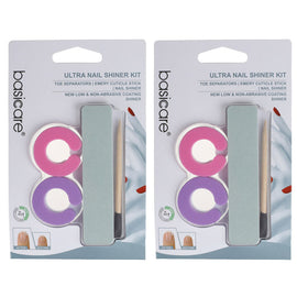 Basicare Ultra Nail Shiner Polish and Buff Kit 2 Pack Natural Healthy Shine