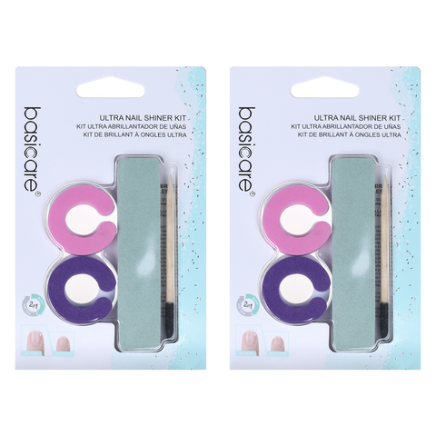 Basicare Ultra Nail Shiner Polish and Buff Kit 2 Pack Natural Healthy Shine