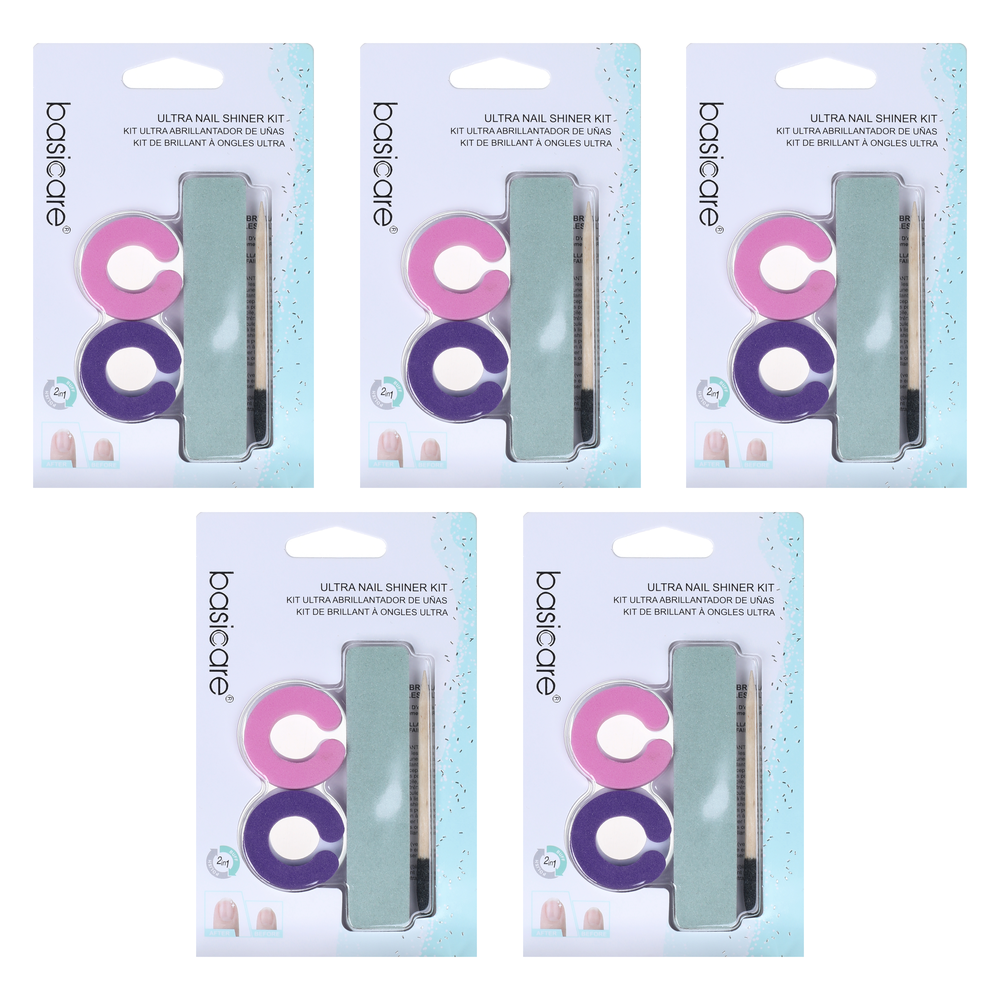 Basicare Ultra Nail Shiner Polish Buff Kit Bundle of 5