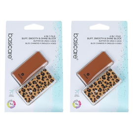 Basicare 4 in 1 Nail Buffer Block File Buff Smooth Shine x2
