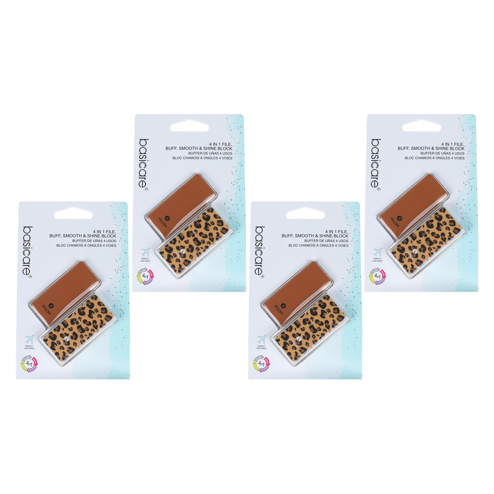 Basicare 4 Pack 4 In 1 Nail Buffer Block File Buff Smooth Shine