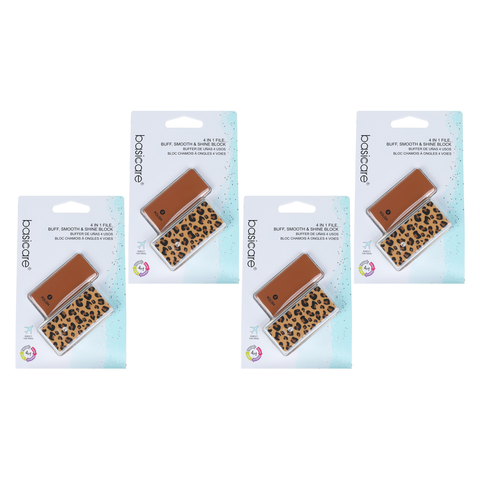 Basicare 4 Pack 4 In 1 Nail Buffer Block File Buff Smooth Shine
