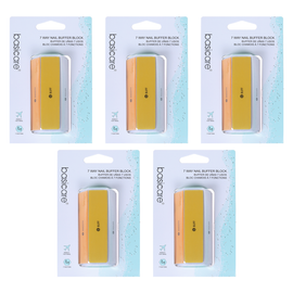 Basicare 7 Way Nail Buffer Bundle of 5 Travel Shape Refine Polish