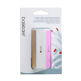 Basicare 7 Way Nail Buffer Shape Refine Smooth Buff Polish Travel Perfect