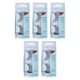 Basicare Reusable Styling Eyelashes 5 Pack With Glue And Applicator