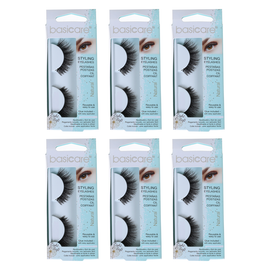 Basicare Reusable Styling Eyelashes 6 Pack With Glue and Applicator