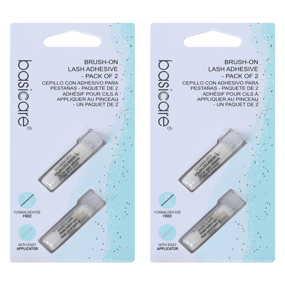 Basicare Brush On Lash Adhesive 2 Pack Strong Hold Easy Applicator