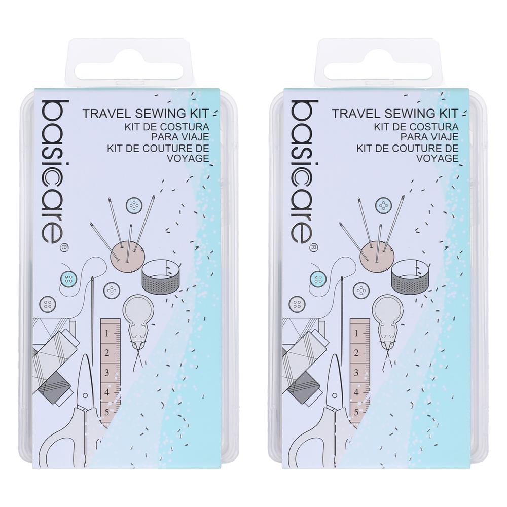 Basicare Travel Emergency Sewing Kit 2 Pack Compact Portable Repair Kit