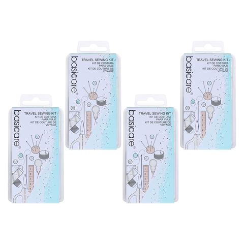 Basicare Travel Emergency Sewing Kit Bundle of 4 Compact Portable Pack
