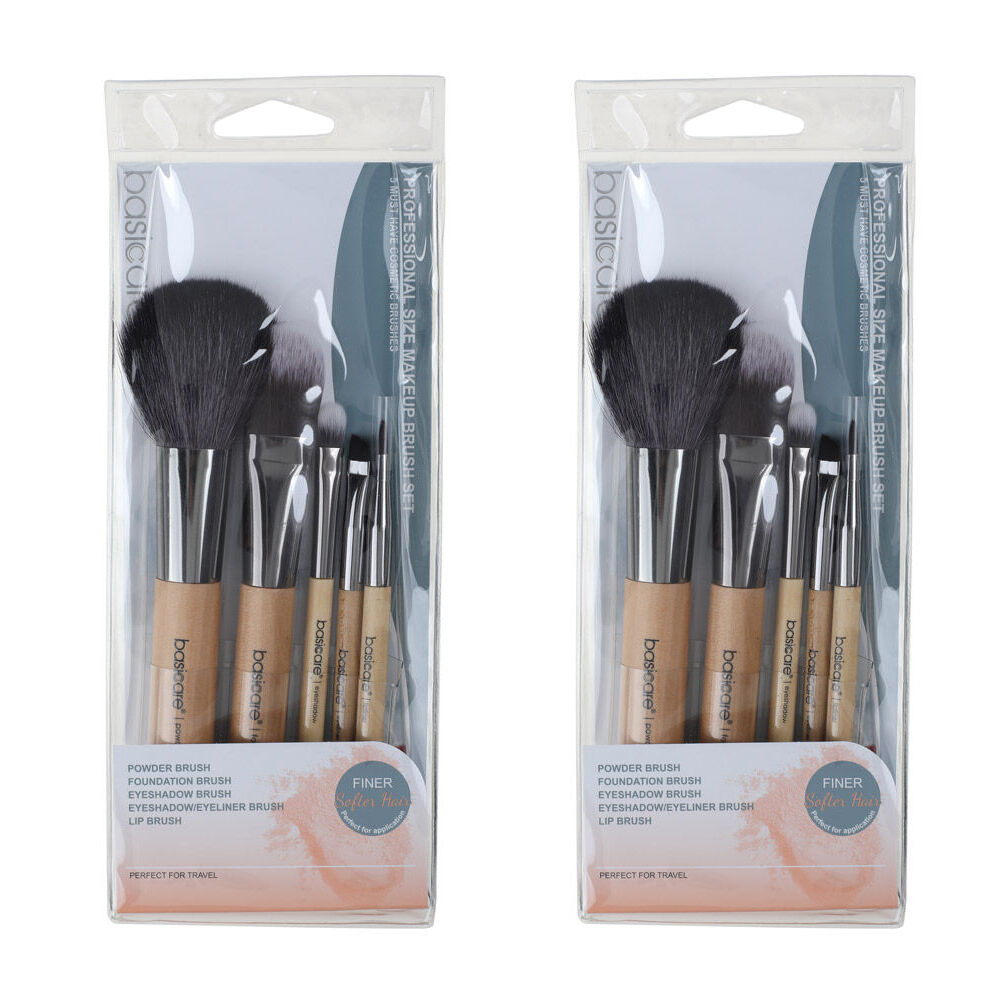 Basicare Professional Makeup Brush Set 5 Piece x2 High Quality Beauty Tools