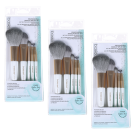 Basicare 5 Piece Makeup Brush Set Bundle of 3 Professional Quality