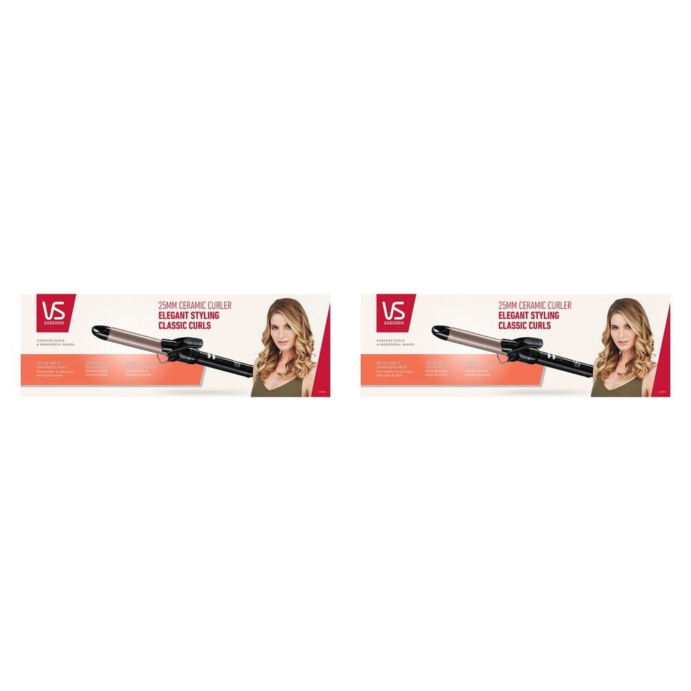 VS Sassoon Ceramic Hair Curler 25mm Barrel Pack of 2