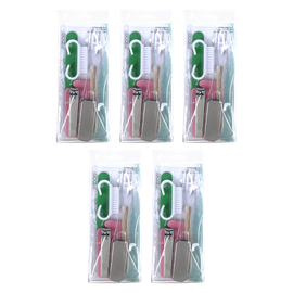 Basicare Pedicure 6 Piece Kit Bundle of 5 Travel Foot Care Grooming Set