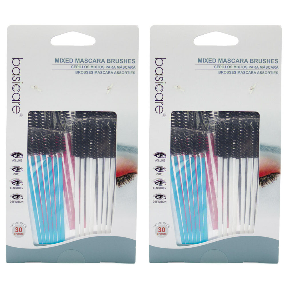 Basicare Disposable Mascara Wands 2 Pack 30 Count Lash Applicators Hygiene Tools