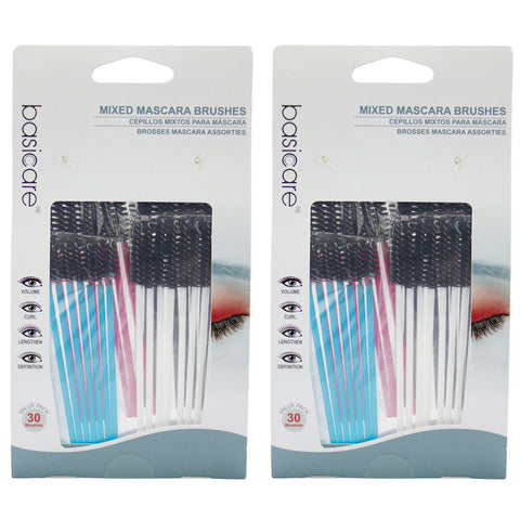 Basicare Disposable Mascara Wands 2 Pack 30 Count Lash Applicators Hygiene Tools