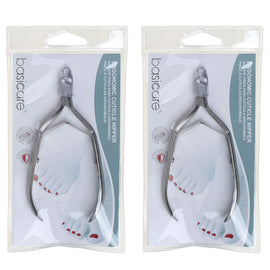 Basicare Ergonomic Stainless Steel Cuticle Nipper Twin Pack Precision Tool