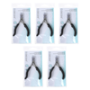 Basicare Cuticle Nipper Bundle of 5 Stainless Steel Rubber Handle Precision Tool