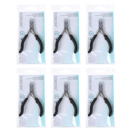 Basicare Stainless Steel Cuticle Nipper Pack of 6 Rubberized Handle Tool