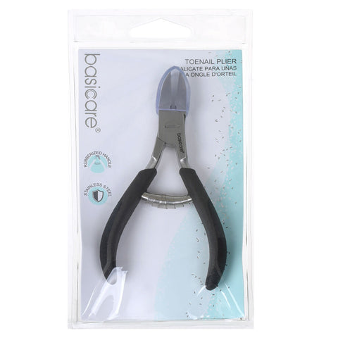 Basicare Stainless Steel Toenail Plier Rubberized Handle