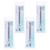 Basicare Stainless Steel Cuticle Pusher and Cleaner 2 in 1 Nail Tool Bundle of 4