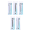 Basicare Stainless Steel Cuticle Pusher and Cleaner 2 in 1 Bundle of 5