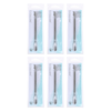 Basicare 2 in 1 Stainless Steel Cuticle Pusher and Cleaner Bundle of 6