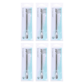 Basicare 2 in 1 Stainless Steel Cuticle Pusher and Cleaner Bundle of 6